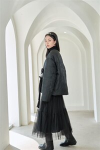 现货  系带无领羽绒，图片