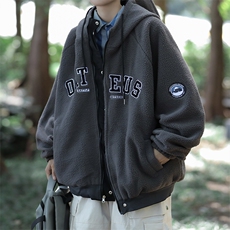 A922-P82冬季羊羔毛外套美式复古双面穿棉服宽松休闲连帽情侣装，男装夹克，星座512-6