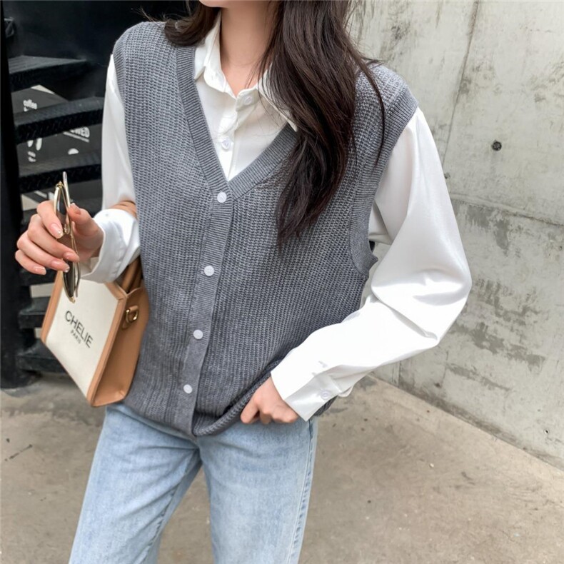 韩风针织马甲，女装马夹，丽薇塔