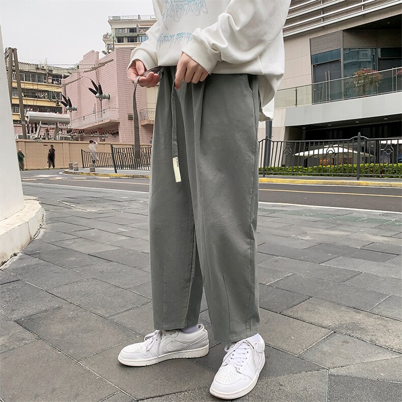 K503-P45夏季新品亚麻棉麻九分裤男士大码休闲裤时尚直筒裤控68,男装休闲裤,电商B280-1（原A049）