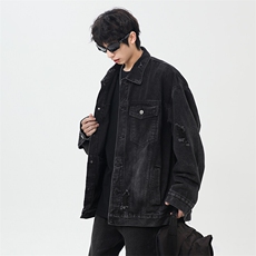 《现货主推》春季破洞牛仔夹克外套GXX03-P80控118，男装夹克，电商C303