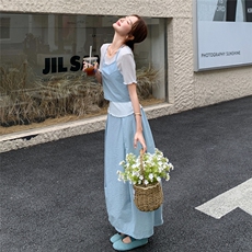 韩系吊带背心T恤花苞半身裙三件套2C050-1269-P165-K248，女装套装/套裙，2C050