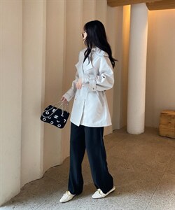 香丽迪秋装新款短款风衣图片