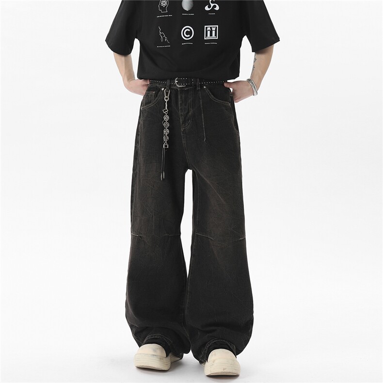 xz905-2-Z052#P65-（控98）高街美式水洗扎花工艺牛仔裤,男装牛仔裤,星座905-2