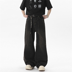 xz905-2-Z052#P65-（控98）高街美式水洗扎花工艺牛仔裤，男装牛仔裤，星座905-2