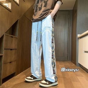 XZ616早秋季新款风小熊拼接刺绣休闲裤 TY893 M-5XL特P25控48图片