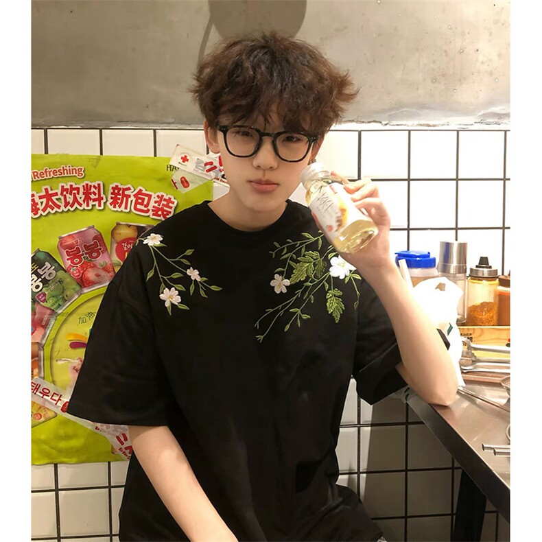 万针全刺绣工艺高品质260克纯棉双纱美式宽松百搭短袖T恤特P33,男装T恤,电商A486-1