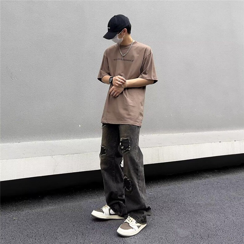 牛仔裤潮流长裤拉链水洗直脚青春流行男文艺新款夏季KK031-P45,男装牛仔裤,星座911-3