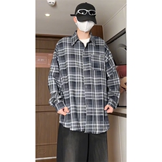 宽松格子衬衫男KD614-P5073，男装衬衫，电商D312-1