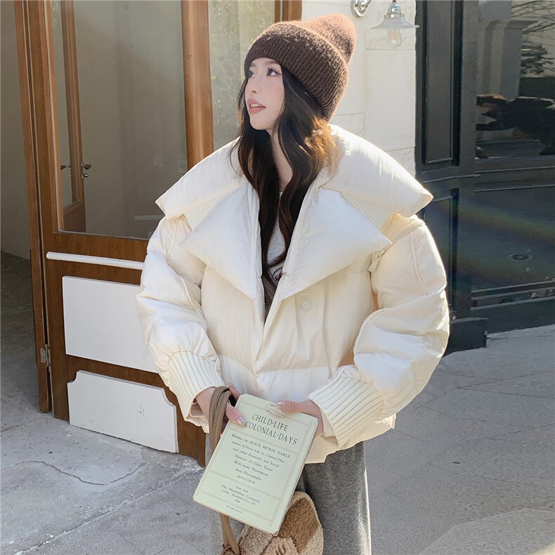 水衣源2319款短款大翻领加厚时尚羽绒服冬季保暖外套女,女装羽绒服,水衣源