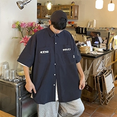 2023夏季新款韩版宽松休闲衬衫百搭五分袖工装衬衣W3297-P32，男装衬衫，星座512-2