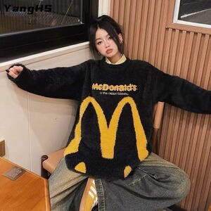 兔子耳朵马海毛毛衣男女情侣oversize慵懒宽松针织衫MY9157 P41图片