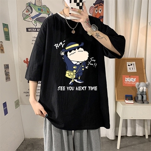 YT26240-P30亚短袖t恤男大码五分袖男宽松七分袖海报风