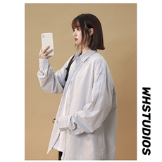 ins潮牌春秋季日系新款休闲长袖衬衫男女简约日系学院上衣外套，女装衬衫，星座710