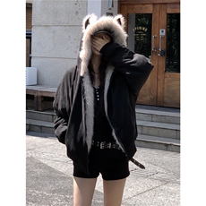 1506-1/MW3151/P92座山雕猫耳毛领棉服男款冬季设计感连帽外套，男装棉衣，星座1506-1