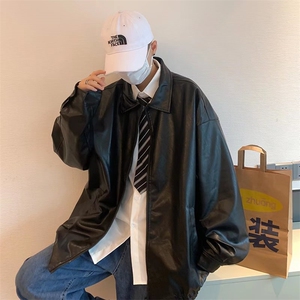 皮衣外套男秋季新款美式复古痞帅炸街宽松休闲pu皮夹克JK8844-P65图片