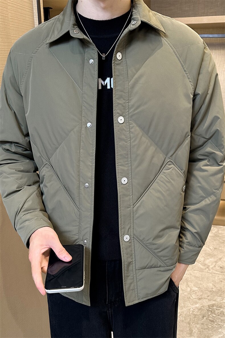 翻领轻薄羽绒服夹克男棱角设计休闲外套上衣DS-A329-S2607-P135,男装夹克,电商A329