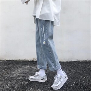 小雏菊牛仔裤男潮牌直筒宽松百搭阔腿裤韩版潮流九分裤NK9602-p33,男装牛仔裤,星座1008-2