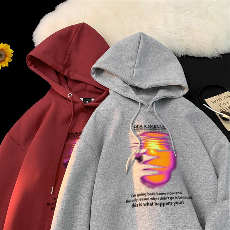 克苏鲁科技印花LOGO男女情侣潮牌连帽卫衣,男装卫衣,星座310A-4