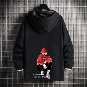 JK41051-P85 加棉款-P115 纯棉连帽夹克男士大码工装夹克男 网格图片