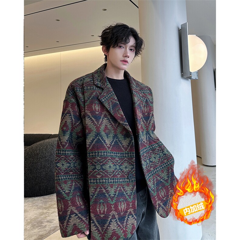 加绒加厚提花复古西装毛呢大衣504-F65-P78控128（加绒P88控138），男装西服，星座504