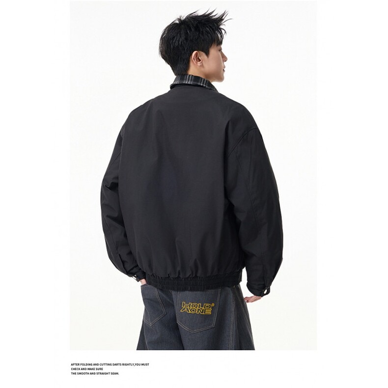 1506/Q9210/P80美式复古格子棉衣男潮牌宽松夹棉保暖情侣棉服外套,男装棉衣,星座1506