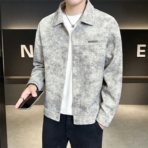 高级感外套男装品质夹克订制针织扎染面料C317-J6620-P135图片