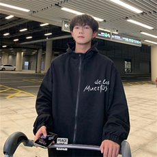电商DSA028-JKA21L126100聚酯春季新款港风连帽夹克男，男装夹克，电商A028