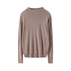 长袖半高圆领纯色气质简约百搭2025年春季羊毛针织衫，女装羊毛衫，高粱穗羊绒