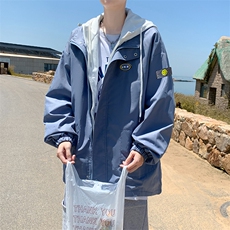 韩版工装休闲纯色工装男女个性夹克日系外套连帽现货W1297-P55，男装夹克，星座512-2
