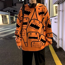 港风宽松圆领毛衣男韩版潮流学生针织衫秋冬季ins潮牌百搭上衣，男装针织衫/毛衣，星座218-1（原230）