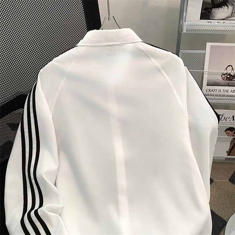 三条杠长袖衬衫女男款春季宽松学院风百搭休闲衬衣外套LS112P36,男装衬衫,星座1013-5