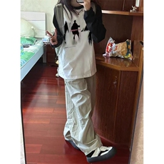 Q0107-P45美式插肩袖复古印花长袖卫衣早秋学生百搭宽松上衣，男装卫衣，星座617A-2