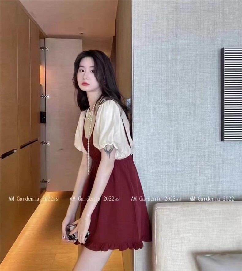 欧货同款两件套，酒红色显白，其它，玩美