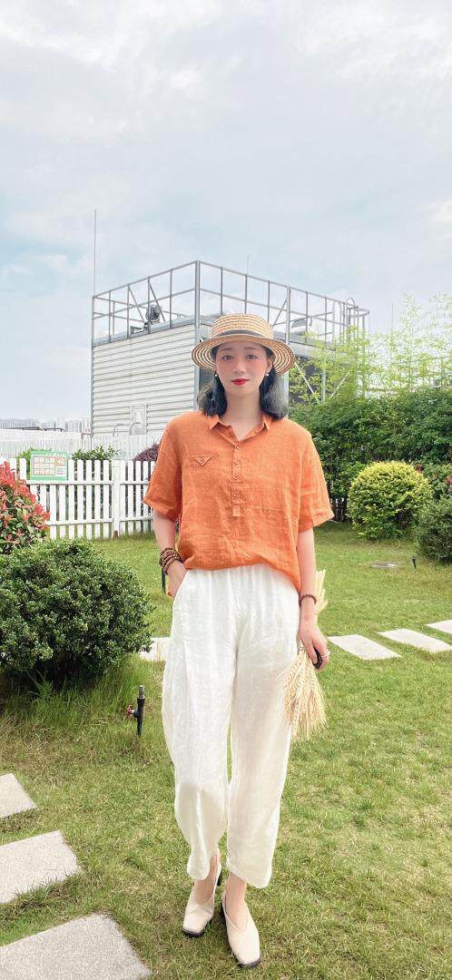 纯苎连衣裙小衫裤子裙子衬衣 时尚风 风淑女风休闲风，女装连衣裙，川哲