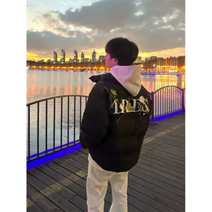 1506/QLS4000/P89新款冬季保暖面包服运动休闲潮牌帅气外套,白色裙子怎么搭配衣服冬季图片