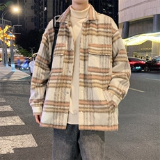 桃杏色格子