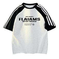 白花灰拼黑袖