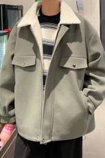 冬季呢料加厚ins港风羊羔毛外套男宽松棉衣棉服棉袄A071-066-P125，男装棉衣，电商A071