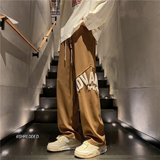 冬季菠萝格加绒宽松休闲卫裤字母发泡印花B315-K23404JR-p55控68，男装休闲裤，电商B315