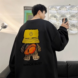 文艺新款时尚百搭潮流慵懒原宿简约气质ins日系流行情侣卫衣绑图片