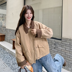 巴恩风卡其色羽绒服女冬2025年超火好看高级小众加厚短款工装外套，女装短外套，2C232