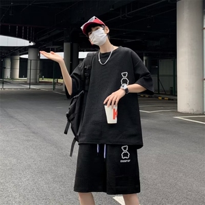 男潮流休闲套装宽松提花运动套装D606P40图片