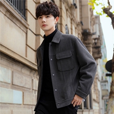 春秋男士休闲夹克宽松翻领工装外套高级感上衣韩版2175-P215控348，男装夹克，电商A355（原A415）