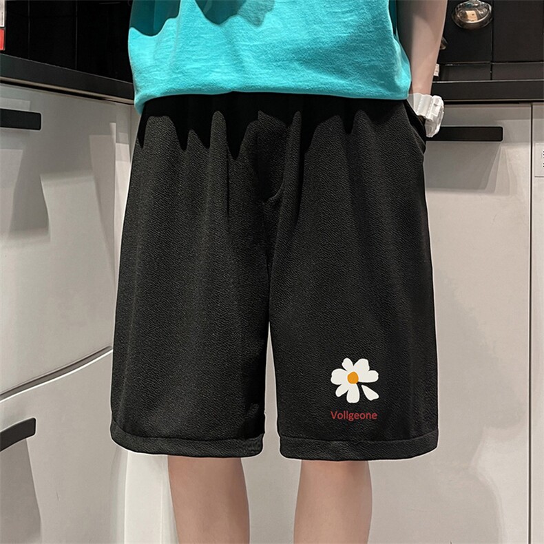 MK37059-P15 冰丝短裤男士大码宽松休闲五分裤男运动中裤 港风图片