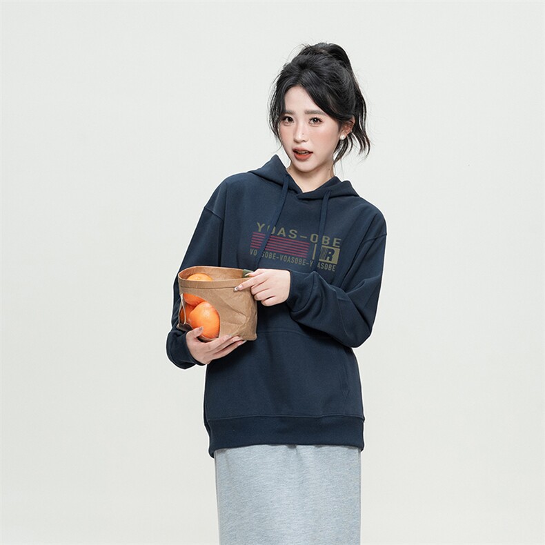 美式潮牌休闲风男女小众设计宽松款套头情侣装运动风连帽卫衣,女装卫衣/绒衫,初闻兮