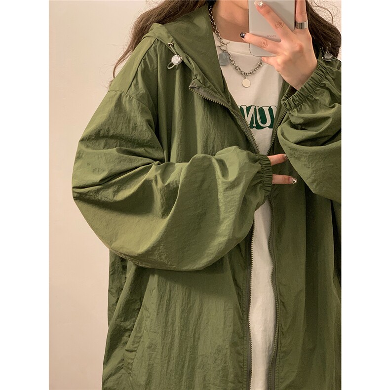 2025夏季新款纯色连帽宽松情侣防晒衣F169/P69，女装防晒衣，星座202-3