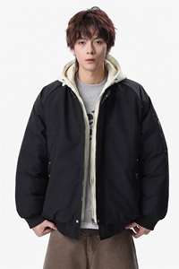新款冬季大码羽绒棉服棉袄连帽假两件韩版宽松外套A436-2583-P95图片