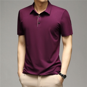 夏季新款男士翻领短袖t恤中年有领男装上衣服休闲POLO衫图片