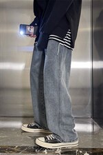 牛仔男宽松直筒韩版潮流百搭裤子潮牌阔脚休闲长裤A080-9239-P35,男装休闲裤,电商A080